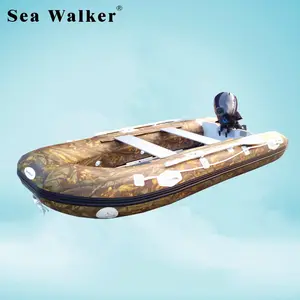 Seawalker عالية الجودة 3.8M التمويه Pvc الصيد الرياضة قارب نفخ قارب مطاطي مع الهواء الطابق قارب تجديف مع CE