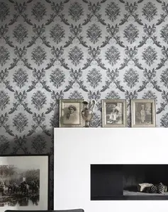 FA881705 china guangzhou my ihouse black damask designs wow designs wallpaper