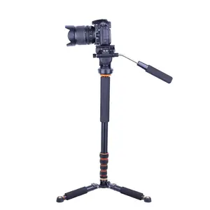 QZSD-Q238 fotocamera monopiede e stabilizzatore di alluminio del telefono all'ingrosso fotocamera treppiedi monopiede con il rotary 3-way pan testa