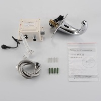 Robinet à capteur sans contact à montage sur plan, monocommande, en céramique, pour hôtel, hôpital, salle de bain, finition laiton chromé, robinet intelligent pour eau froide