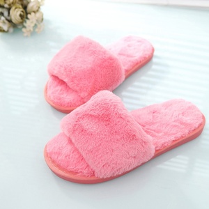Vendita calda su misura signore morbido peluche diapositive camera da letto di casa pantofole coperta della pelliccia del faux di inverno caldo scarpe di flip-flop rosso pistoni delle donne - Product Image 6
