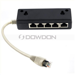 Schwarz geschirmter 5 Ports RJ45 1 bis 5 Splitter ISDN Ethernet Konverter - Product Image 1