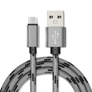 Kabel Pengisian Daya Tipe C USB C, Kabel Pengisian Daya Cepat 3A, Kepang Nilon Ke USB 3.0 untuk Macbook Tipe-c