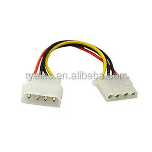 Factory Customization 4 Pin Molex 5.25 Male to 5.25 Female SATA DC Power Extension Cable Wire Harness