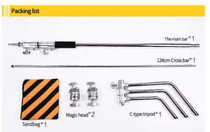 Stahl Großer <span class=keywords><strong>3</strong></span>,3M/40 Zoll Studio C-Ständer Abnehmbarer Licht-C-Ständer für Beleuchtung und Andere Zubehörteile - Product Image 5
