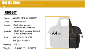 Customized Pe Bottom Multipocket Plumbers <strong>Tote</strong> Shoulder Men Electrician <strong>Tool</strong> <strong>Bag</strong> - Product Image 6