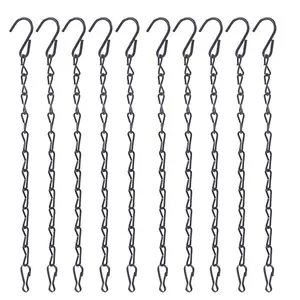 Metal Hanging Chain 10inches Wrought Iron Hanging Chain for Hanging Plant Flower Baskets Pots, Bird Feeder, Lantern, Wind Chimes
