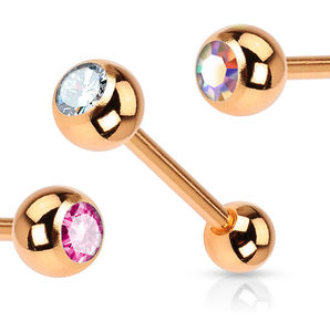 Commercio all'ingrosso acciaio al titanio gemma 316l corpo in acciaio chirurgico <span class=keywords><strong>Piercing</strong></span> gioielli bilanciere lingua - Product Image 3