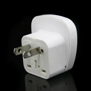 White Universal to US plug with safety shutter for USA, Japan, Canada, Taiwan, Philippines, Thailand