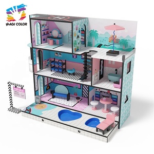 أفضل تصميم أثاث أطفال لعبة دمية خشبية مسرح للتظاهر W06A375 - Product Image 5