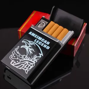 Allume-cigare personnalisé usb nouveau design, allume-cigare électrique coupe-vent étui à cigarettes