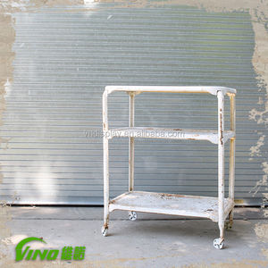 Charrette de bar en bois Vintage rustique, chariot de bar - Product Image 1