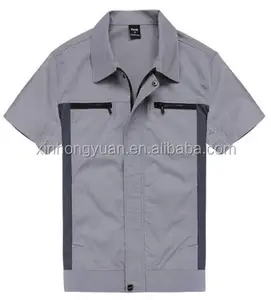 Uniforme de producción para hombres, ropa de trabajo de manga corta, protección laboral, 35% algodón, 65% poliéster, venta al por mayor, Verano