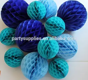 Papier nid d'abeilles balles. bleu royal mint tiffany. pour décoration de mariage décoration de douche de bébé congelés - Product Image 1