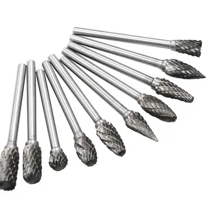 10Pcs Tungsten Carbide Cutter Rotary Burr Set CNC Engraving Bit Tool with 1/8-Inch Shank