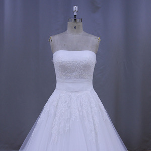 XH1036 A-Line Sin Mangas Moda floral dot tulle robe de mariage vestido de novia vestidos de boda del alibaba 2016 - Product Image 2