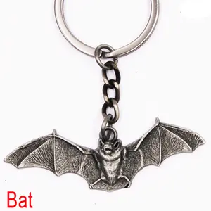自定义 3d 蝙蝠金属钥匙扣在动物园动物纪念品商店市场的锡颜色