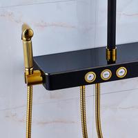 Mitigeur de douche à poignée rotative double en laiton FLG, robinet de douche pour salle de bain, ensemble de douche noir, décoration moderne pour la maison, céramique