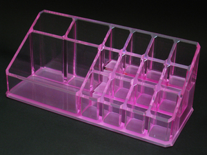 Boîte à rouge à lèvres rectangulaire en acrylique transparent moulé par injection à 24 compartiments pour le rangement du maquillage - Product Image 2