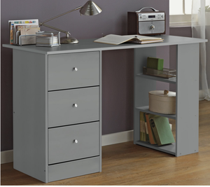 HOME New <strong>Grey</strong> 3 Drawer <strong>Desk</strong> - Study Station Computer <strong>Gaming</strong> Laptop - Product Image 4
