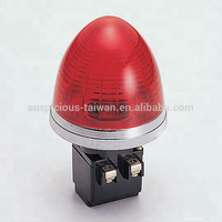 Feux indicateurs de type transformateur à grande tête de 30 mm (PLB-30) - Utilisation en entrepôt, indice de protection IP54, 110V-220VAC, LED rouge, base Ba9S haute