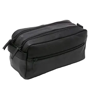 Genuine Leather Shaving Kit Dopp Kit Travel Case Toiletry Bag for men