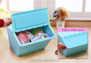 Boîte de rangement en plastique empilée de bac de rangement d'articles divers de ménage avec l'avant ouvert - Product Image 6