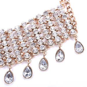 <span class=keywords><strong>Collar</strong></span> y colgante de cristal transparente de estilo bohemio, cadena doble de moda, abalorio de boda, Gargantilla, <span class=keywords><strong>Collar</strong></span> al por mayor - Product Image 5