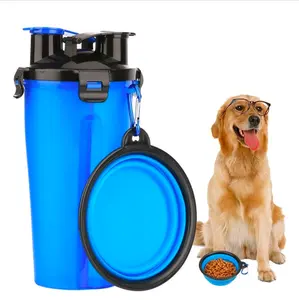 Alimentador de água 2 em 1 para cães, alimentador de cachorros, tigela dobrável, alimentação para animais de estimação, viagem, áreas externas, garrafa de água, cães e gatos