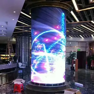 Indoor customized soft flexible led display P5 cheap cylindrical screen