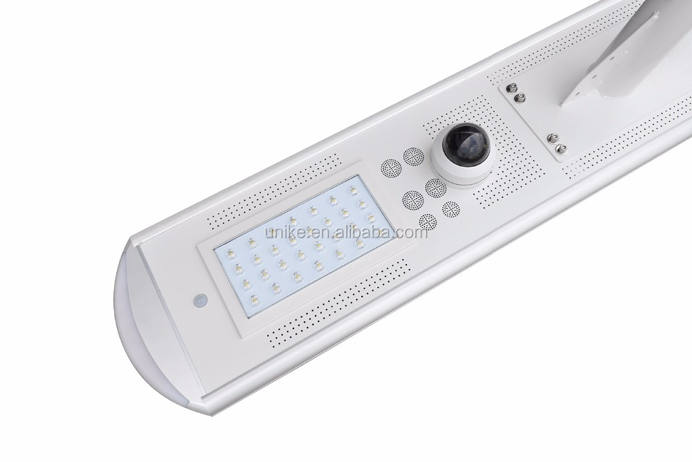 UNK-SL230W 30 W-120 W App control remoto Smart alarma nube SunPower solar integrado Luz de calle llevada con cámara