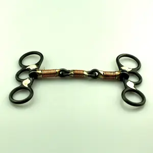 Western gag training horse bits OEM customized Black Anbight Copper wire wrapped mouth for horse and riding