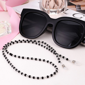 5 porte-<span class=keywords><strong>lunettes</strong></span> de soleil antidérapant, coloré et fait à la main, <span class=keywords><strong>cordon</strong></span> <span class=keywords><strong>transparent</strong></span>, perles, chaîne en perles - Product Image 2