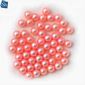 Perle di Plastica Rotonde Rosa Senza Foro, Perle Imitazione Tinte per Creazione di Gioielli, Braccialetti e Collane Fai-da-Te - Product Image 1