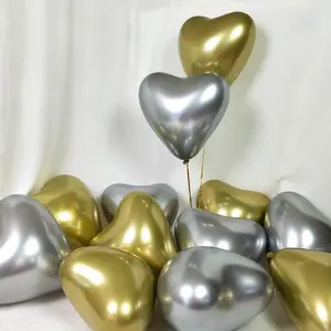 Balões de látex metálicos de 12 "metálicos, bolas de ar para decoração de festa de casamento, aniversário, dia dos namorados