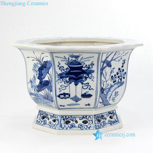 RZKS12 13 14 Hand Painted Blue and <strong>White</strong> China Luxury Porcelain <strong>Planter</strong> for Porch - Product Image 2