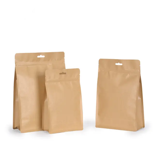 Custom stand up foil lined kraft paper coffee bags