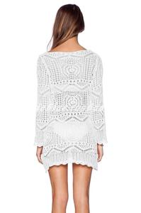 <span class=keywords><strong>Abito</strong></span> <span class=keywords><strong>Lungo</strong></span> a <span class=keywords><strong>Maglia</strong></span> Traforato da Spiaggia con Maniche Lunghe, Vestito Smock <span class=keywords><strong>in</strong></span> Pizzo all'Uncinetto per Donna - Product Image 6