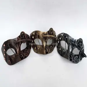 Máscara de luxo design vintage masculina, máscara de baile mardi gras venética steampunk