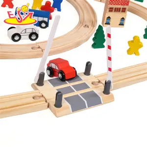 2019 नई आगमन 100 PCS बच्चों के लिए शैक्षिक लकड़ी ट्रेन पटरियों खिलौने W04C080B