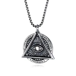 Lifestyle Universal Egypt Saint Religious Eternity Men Triangle Believe Eye Necklace