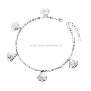 Personalized 925 Silver Shell Charms Ocean Sea Nautical Bracelet