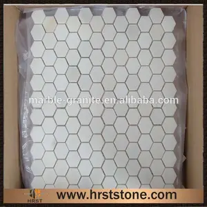 Crystal white marble meddalion mosaïque