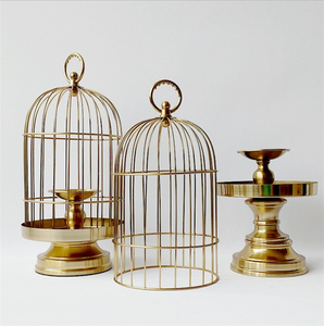 Metal kuş kafesi şekli mumluk odası toptan art deco düğün favor dekorasyon - Product Image 3