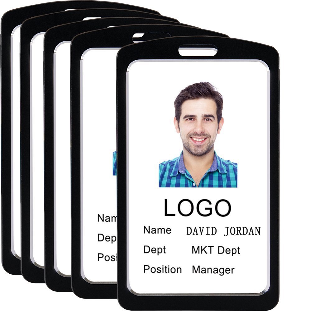 Wholesale Name Tag Lanyard With Id Card Badge Holder Fashion Id Card Holder for Employees Vertical Id Card Holder Image 2