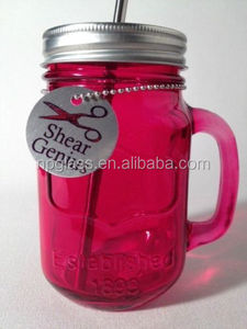 12oz color <span class=keywords><strong>de</strong></span> <span class=keywords><strong>vidrio</strong></span> mason jar <span class=keywords><strong>de</strong></span> metal <span class=keywords><strong>con</strong></span> <span class=keywords><strong>tapa</strong></span> <span class=keywords><strong>y</strong></span> paja - Product Image 3