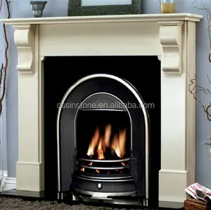 Cream Micro Marble Fireplace Surrounds/Mantel/Corbel