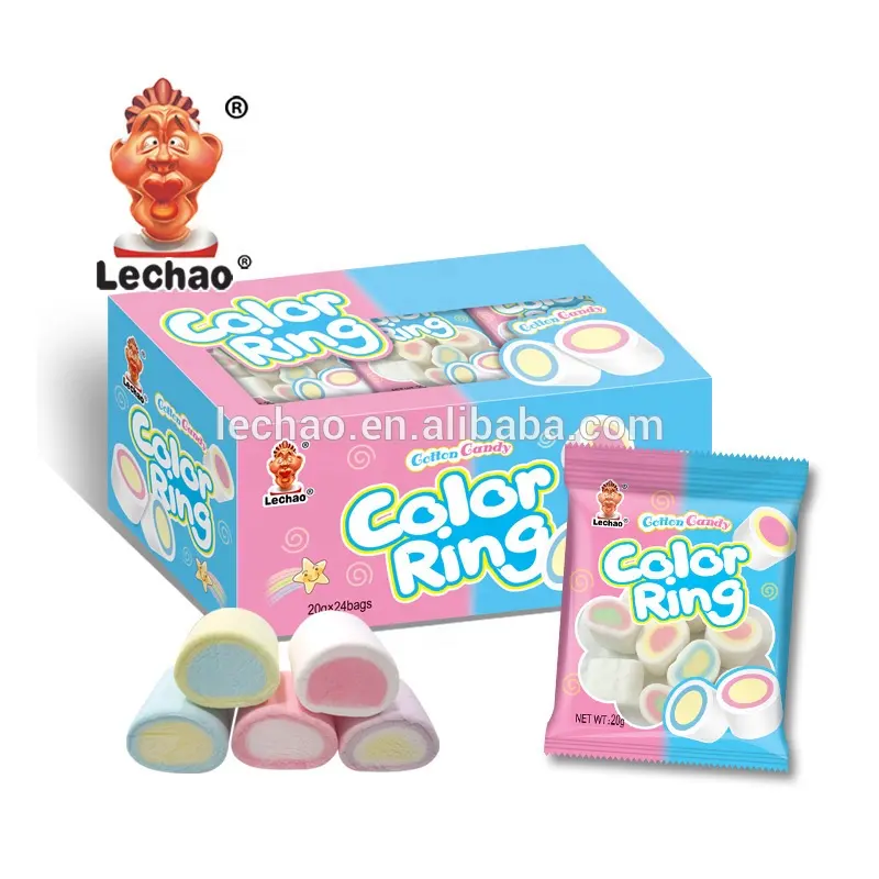 1g Dulces Color Ring Halal Cotton Candy And Sweets Mini Fruit Candy Marshmallow Strawberry