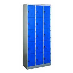 15 Door Blue Color Cabinets Electronic Locker With Galvanized Steel Material