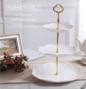 Di <span class=keywords><strong>ceramica</strong></span> della Porcellana del Partito Della Torta Del Basamento di Cerimonia Nuziale A Tre Livelli Piastra di Supporto - Product Image 4